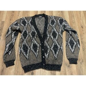 VanCort Sweater, Women's Size Medium, Brown Black, Cardigan, Long Sleeve
